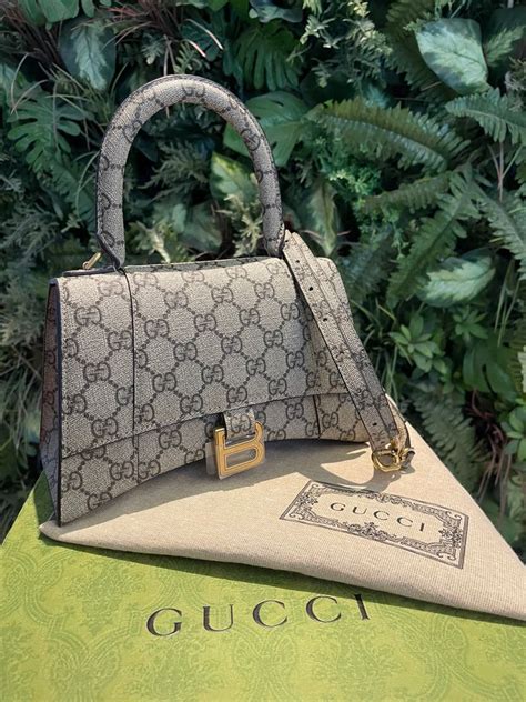 gucci x balenciaga hourglass bag|Gucci and Balenciaga collab bag.